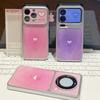 Ins Pink and Purple Smudge Love Applies To iPhone17 Electroplated Mobile Phone Case Apple 16 Large Windows 15/14 Personality 13