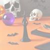 Halloween Witch Sculpture Candle Stand With  Base Durable Resin  For  Party