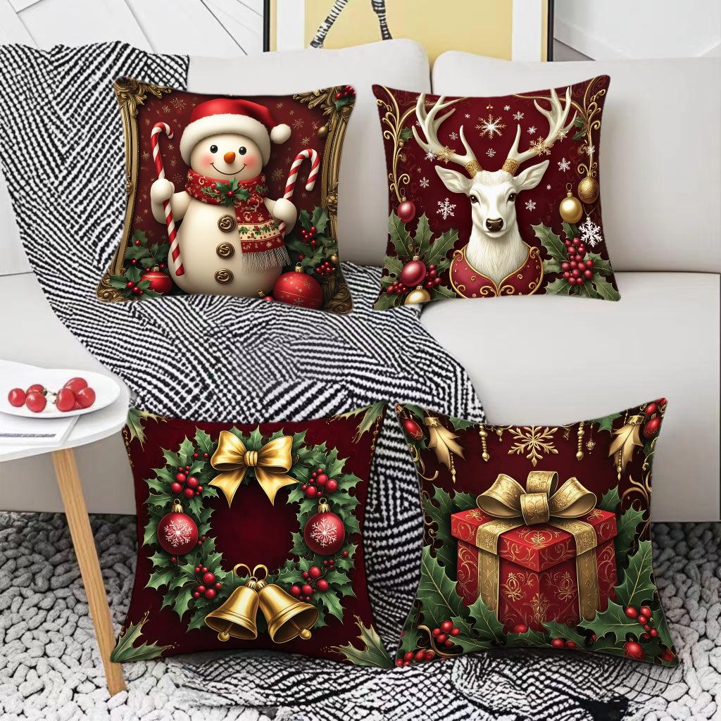 Nordic New Christmas Pillow Print Festive Atmosphere Decoration Living Room Home Pillow Cushion Cover