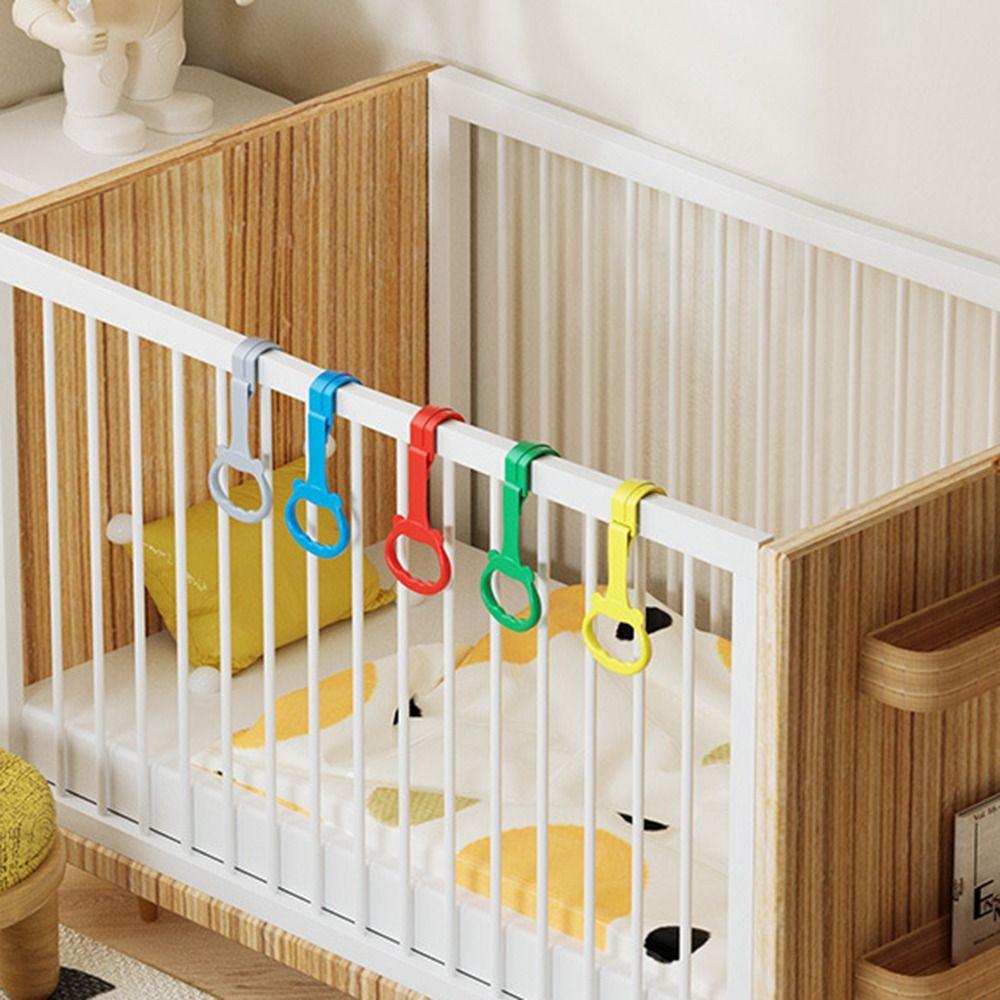 Portable Plastic Hand Pull Ring Light Weight Learn To Stand Stroller Hook Cartoon Crib Ring Playpen Accessories