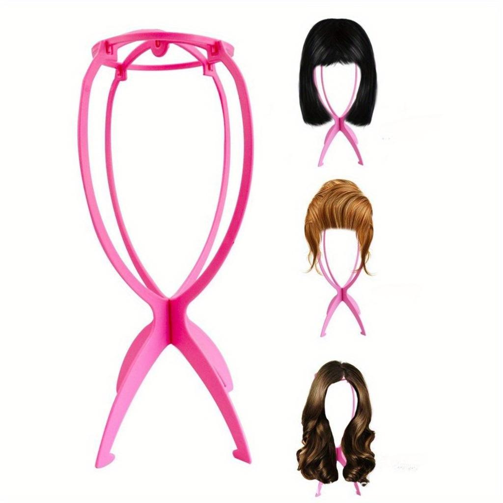 1pc Wig Stand Holder Portable Collapsible Wig Head Stands Plastic Wig Hat Stands Portable Folding Wig Hat Stand for All Wigs