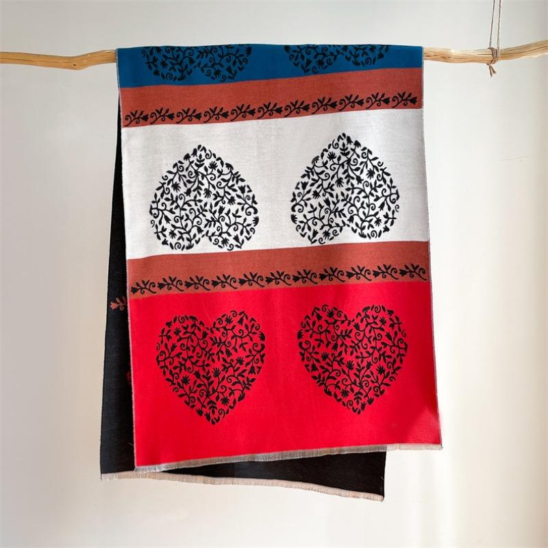 New versatile color matching love thickened imitation cashmere scarf sweet shawl air-conditioned room thermal blanket outside women