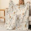Cute Cat Anime Theme Flannel Throw Blanket - Soft Short Fleece Cozy Warm for Home, Halloween & Christmas