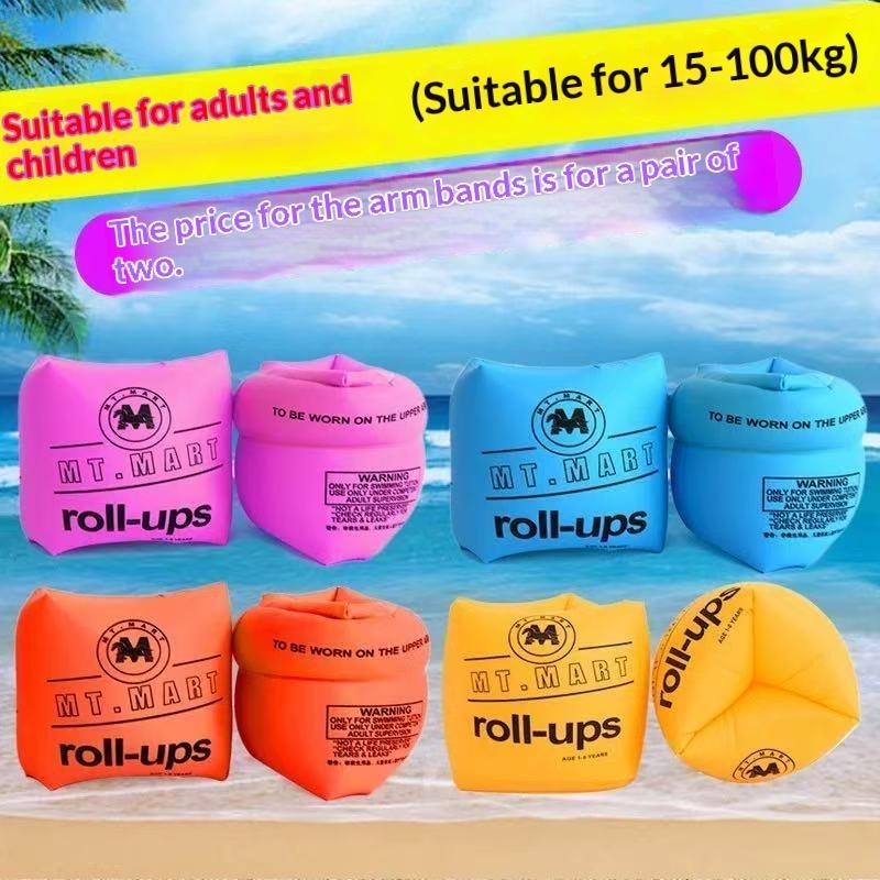 2PCS Portable Swimming Training Arm Bands Eco-Friendly Inflatable Float Armbands for Pool Kids Beginners