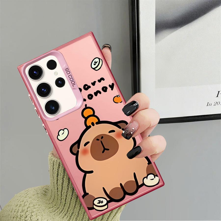 Cute Capibala Phone Case for Samsung Galaxy S21 S25 S23 S24 FE S22 Ultra S24Ultra S20 FE Note 20 Ultra S25Plus Soft Shell
