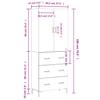 Highboard White 69.5 x 34 x 180 cm Particleboard