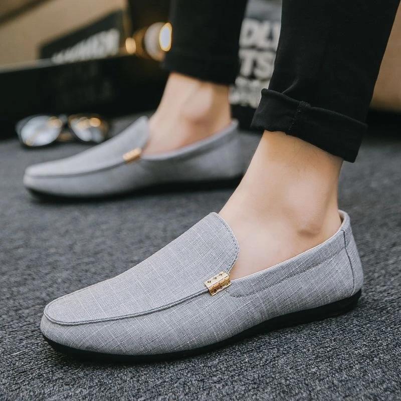 Fashion Men's Casual Shoes Breathable Round Toe Sneakers Black Plain Work Trends 2025 Vulcanize On Sale Non-leather Elegant Male Shoe