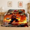 Cartoon M-Mario Bros Game Flannel Blanket Soft Warm Throw Blanket for Bedroom Living Room Bed Travel Camping Picnic Gift Kids