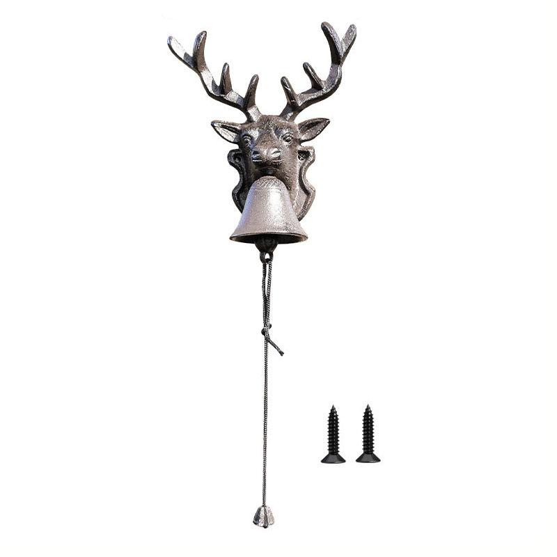 

WTEMPO Retro Creative Deer Head Shaped Door Bell Hand-cranked Hanging Bell Wall Decoration Nostalgic Bell Perfect for Outdoor Farm Garden Courtyard 1pc коричневый