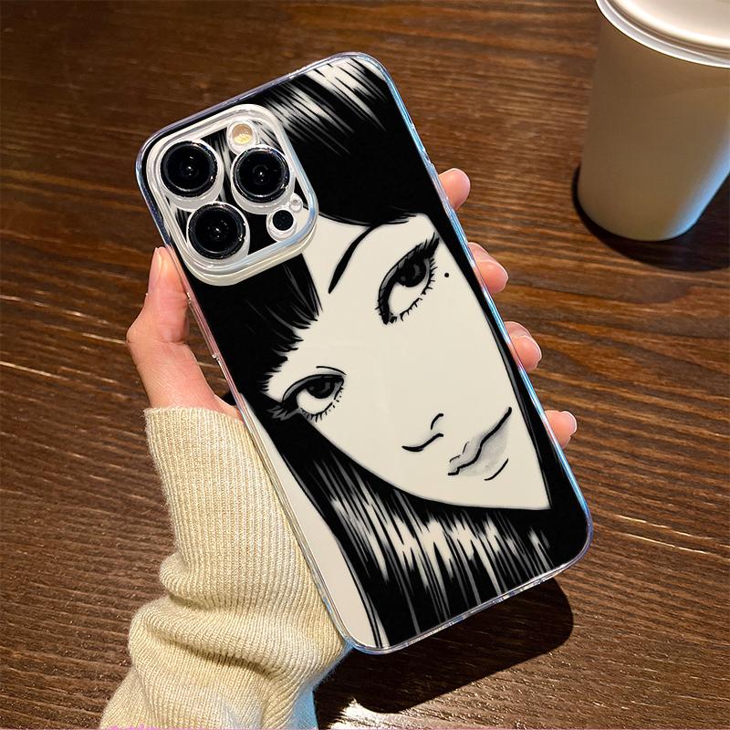 Tomie cool comics girl pattern design Phone Case Transparent Phone Case For iPhone 16 15 14 13 12 11 Pro Max XR Plus