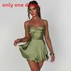 Summer Sexy Slip Dress With Spliced Polyester And Spandex For Night Out