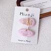 2pcs Cute Cartoon Hairpins Printed Fabric Children's Bangs Side BB Clip for Kids Girls Plaid Hair Clips Hairpin Hair Accessories