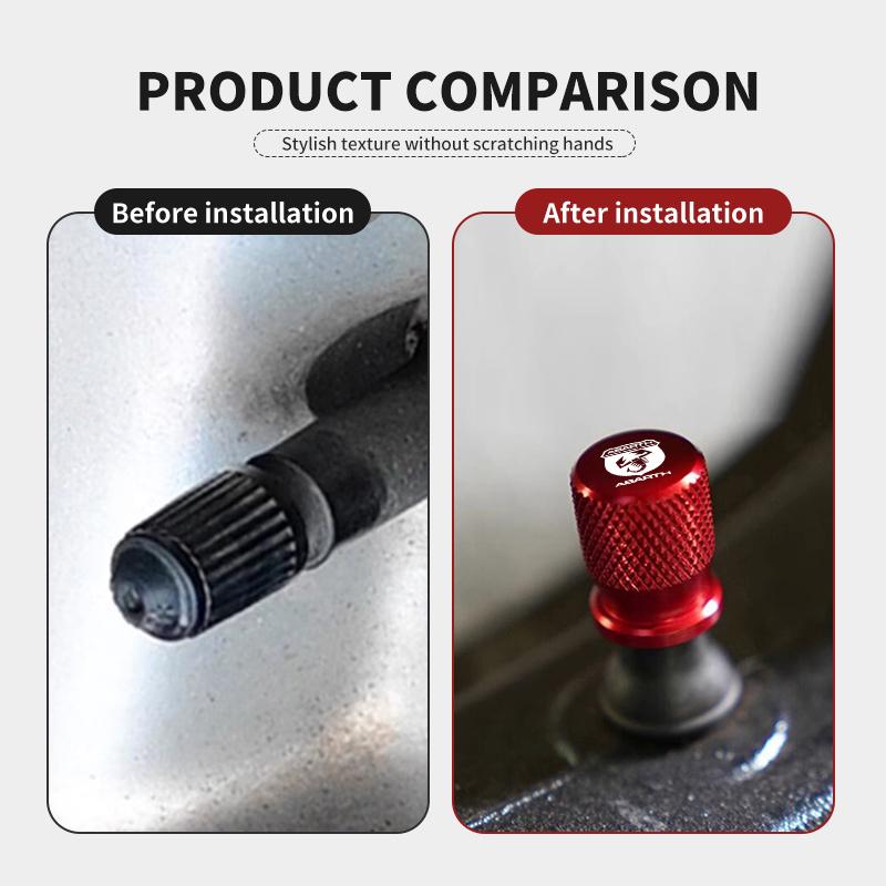 4Pcs Tire Stem Air Valve Caps Aluminum Car Dustproof Wheel Stem For Abarth Stilo Ducato Palio Bravo Linea Doblo 500 Grande Tipo