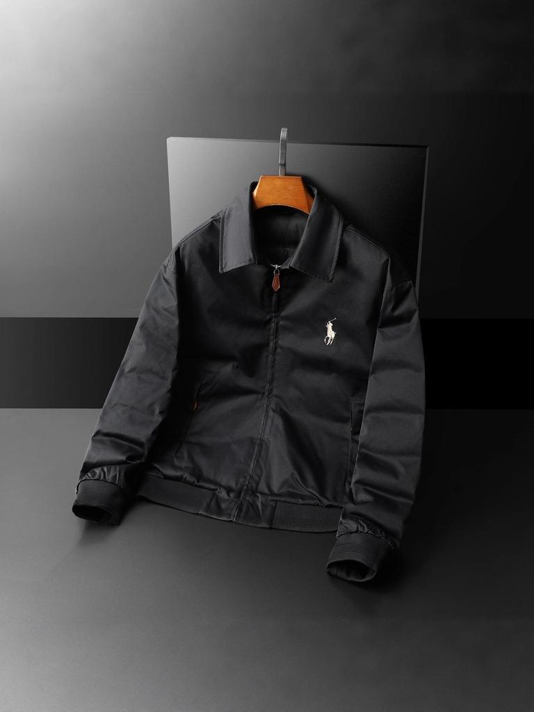 European Winter Lightweight Men's Embroidered Lapel Down Jacket - Trendy Plus Size Warm White Duck Down Coat