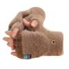 Women's Winter Windproof Plush Fingerless Flip Gloves - Thickened and Warm for Outdoor Use