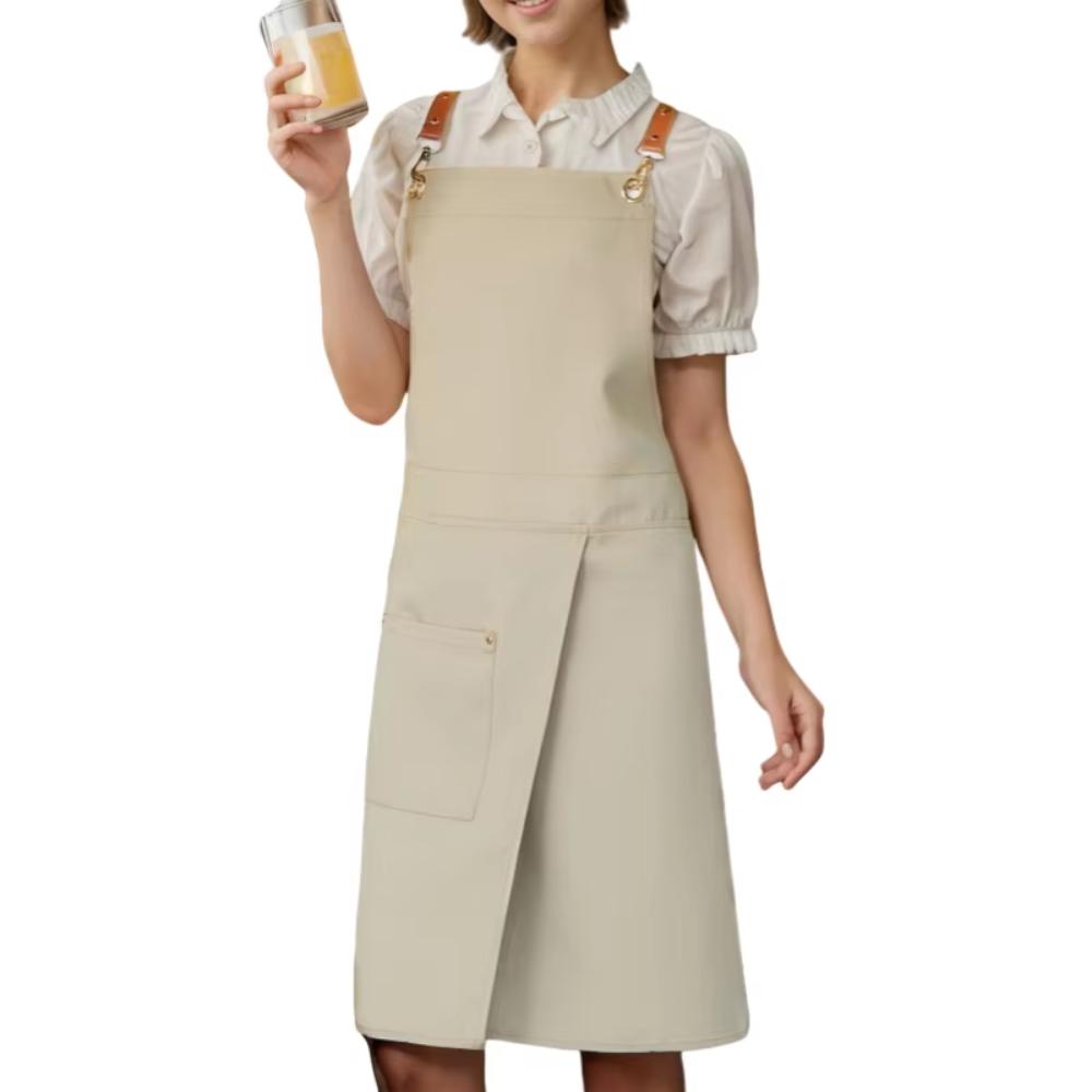 

Wear-resistant Canvas Apron with Pocket Kitchen Apron Durable Painting Apron Studio 27.56x31.50 in хаки