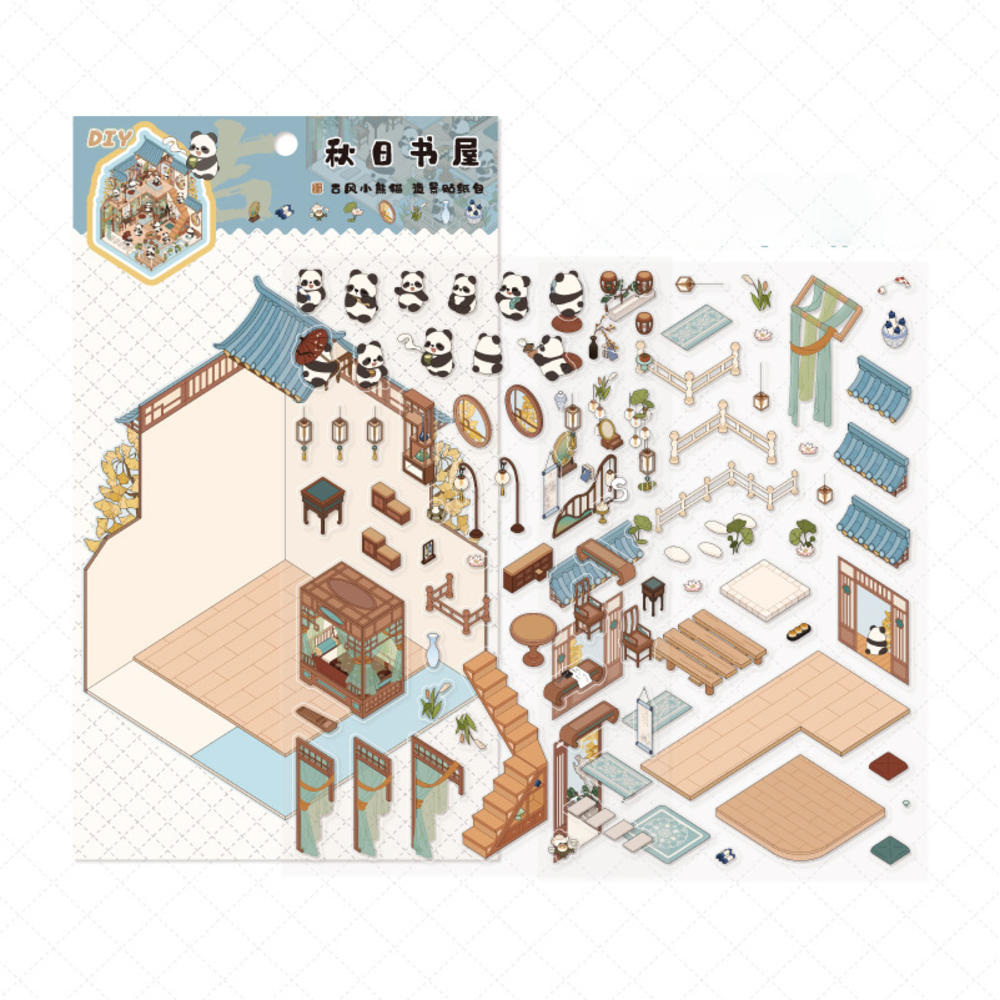 Kawaii Kapibala 3D Landscaping Stickers Cartoon Miniature Scene Visual Stacking Stickers Christmas Gift For Gift