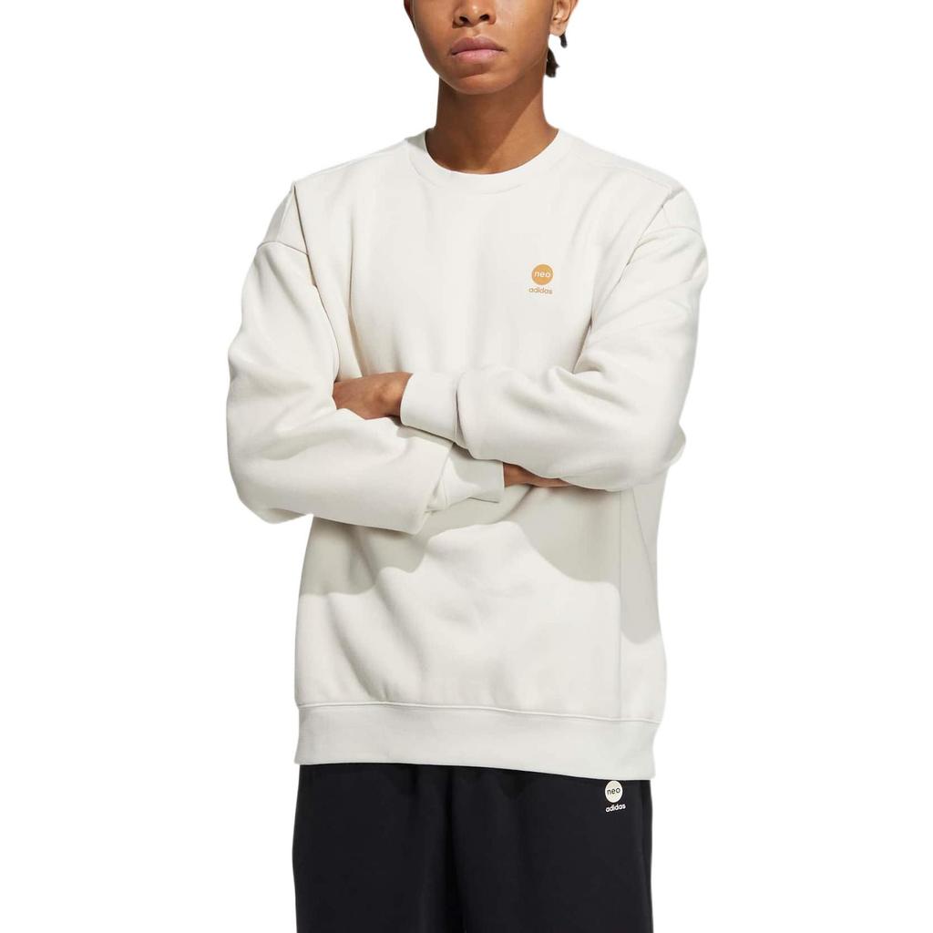adidas Felpa Unisex Girocollo Stampa Logo Colore Solido Neo Top Bianco HY9656