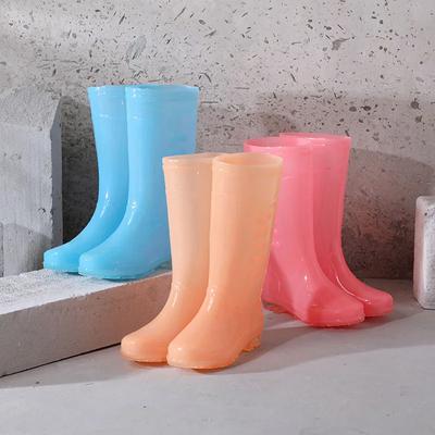 High Drum Regenstiefel Damenmode Anti Rutsch Verschleißfeste Wasserdichte PVC Wasserschuhe Erwachsene Transparente Regenschuhe Botas