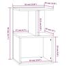 Nightstand Gray Sonoma 35 x 35 x 55 cm Particleboard