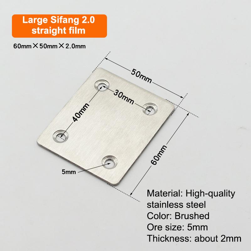 10Pcs Heavy-Duty Stainless Steel Straight Corner Braces, Flat L-Brackets for Furniture, Shelves & Frame Reinforcement