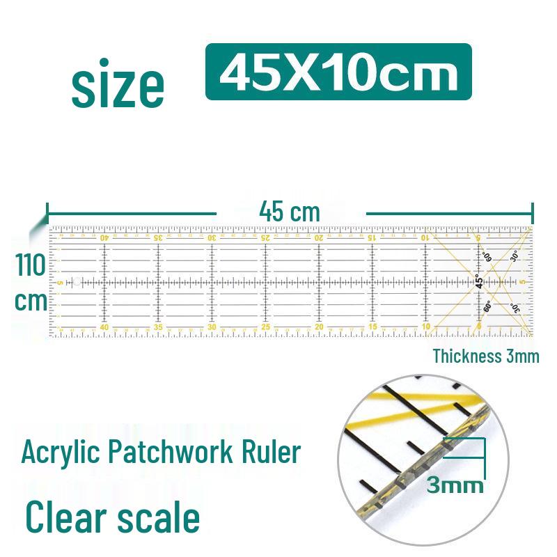 Acrylic Patchwork Ruler Set: Inch-Centimeter Tailor, Cutting, Drawing, and DIY Engraving Tools.