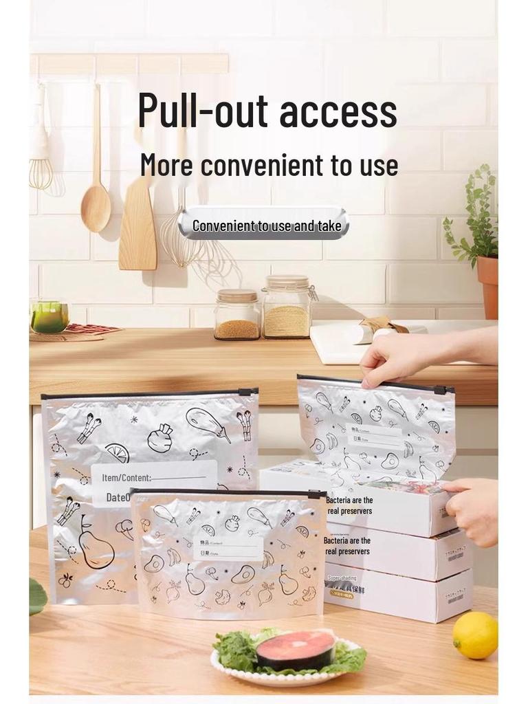 Potravinářské hliníkové fóliové zipové úložné sáčky pro uchovávání čerstvosti, mrazení masa a zeleniny