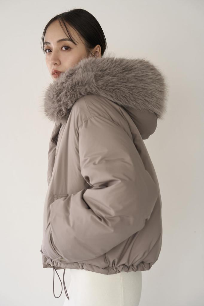 Hooded fur short down jacket SWFC245002MOCF