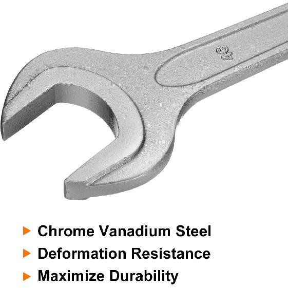 HARFINGTON Single Open Ended Spanner Wrench, 46mm, Thicken CR-V Steel Open End Wrench Tool for for Automotive Repair and Furniture Assembly, Grey