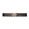 New Style of Women's Elastic Leaves Paired Black Waist Seal Fashionable and Elegant