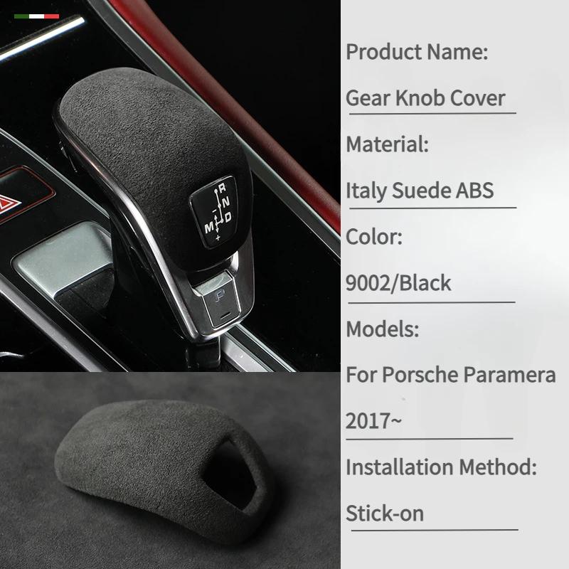 Housse en Daim pour Console Centrale Porsche Panamera 971 Cache Levier de Vitesse Autocollant de Garniture Accessoires de Modification d'Intérieur de Voiture