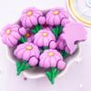 Resin Kawaii Colorful Painted Lotus Dandelion Epiphyllum Flatback Stone Scrapbook Figurine 10PCS DIY Bow Decor Accessories Craft