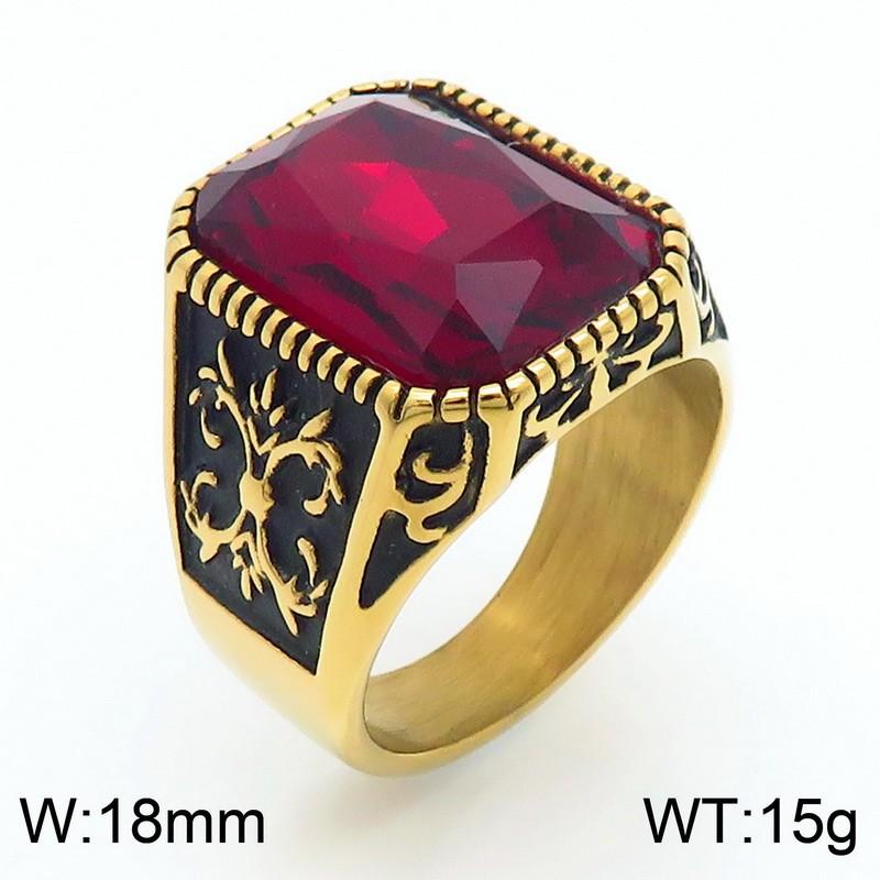 Source Retro Viking Jewelry, Palace Style Luxury Gemstone Engraved Stainless Steel Men'S Ring