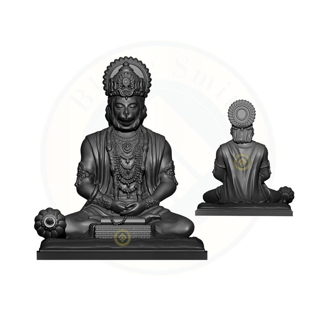 Bajrangbali Hanuman ji Idol Statue murti for Car Dashboard Home Decoration Puja Mandir Black Color
