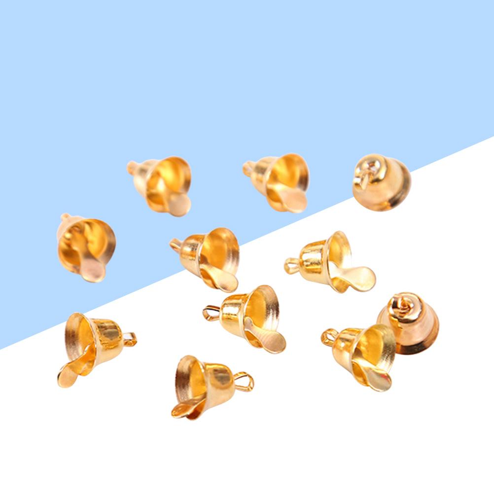 20Pcs Golden Metal Jingle Bells Small Christmas Tree Decorations Xmas Hanging DIY Craft Ornaments Party Festive Decor