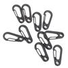 10Pcs Black Alloy Keychain Snap Buckle Carabiner Camping Hiking Spring Hooks