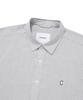 COVERNAT C Logo Oxford Stripe Half Shirt Grey