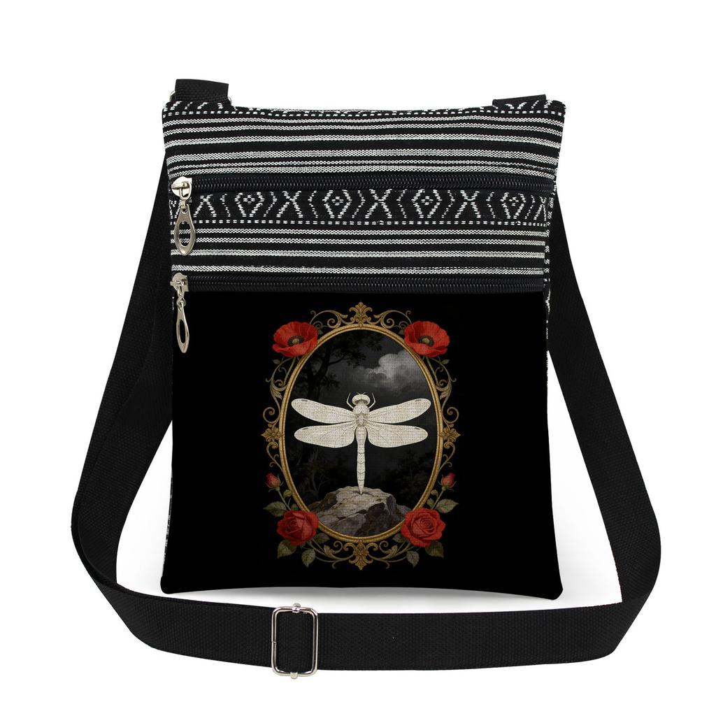 1 Stück Libellen-Print Tragetaschen Damen Schulterhandtaschen Postboten-Tasche 6919 KTB