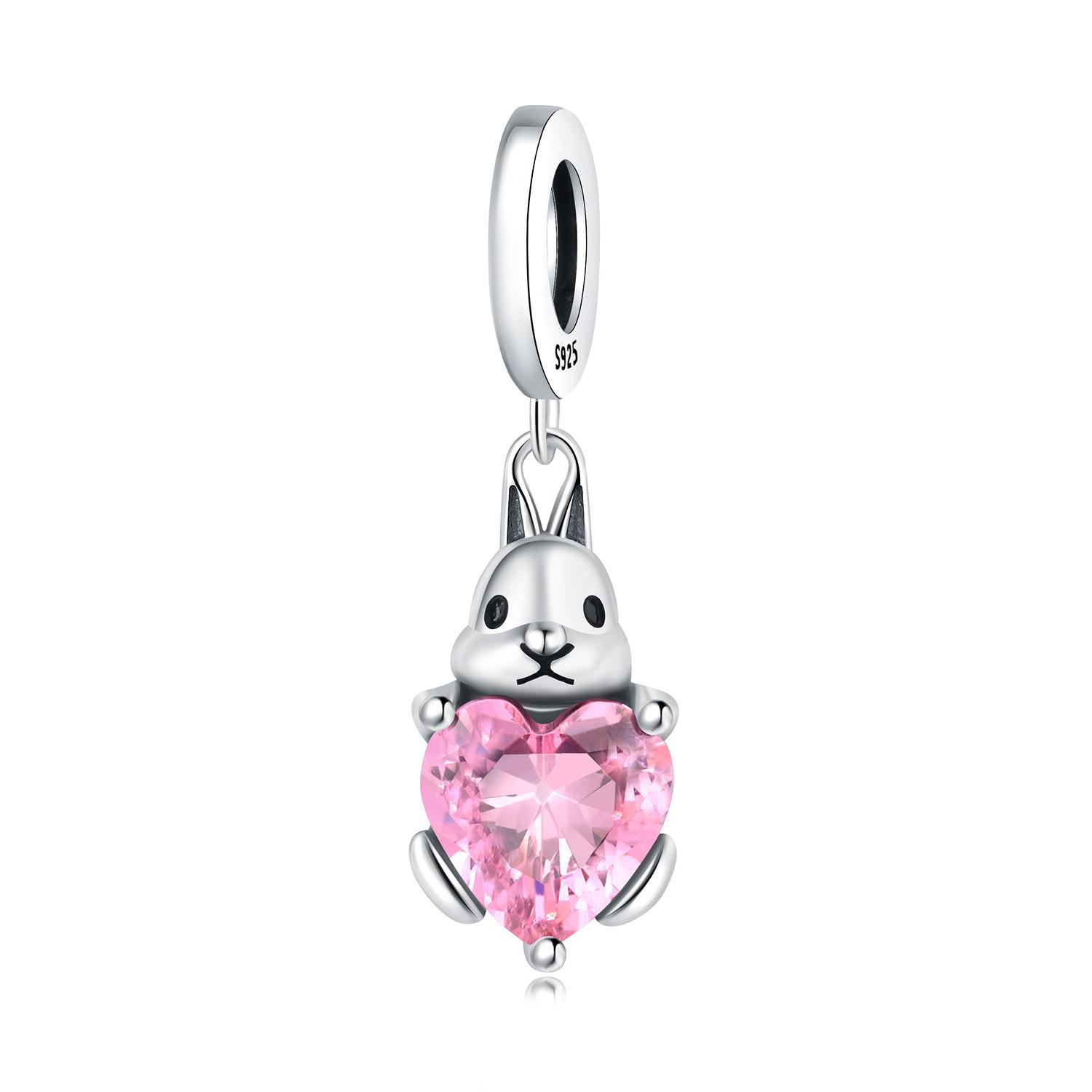 Бусины Медные Шармы Оригинальные Объятия Любовь Кролик Подвеска Бусины Подходят Браслет Украшения DIY Женский Тонкий Подарок Аксессуар