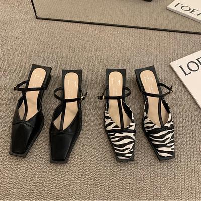 New Style Summer Women Mules Slipper Fashion Shallow Square Toe Slides Outdoor Dress Sandal Women's Sandals Zapatos Mujer