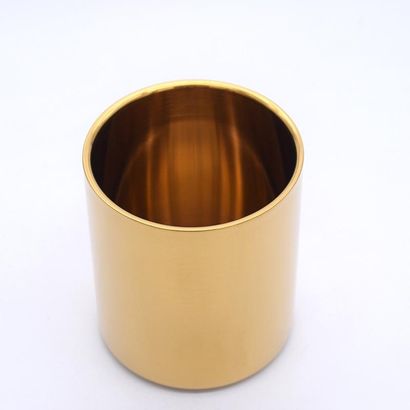 

Металева нержавіюча сталева чашка для свічки гальванізований квітковий горщик простий сучасний золотий метал скандинавський двошаровий орнамент 7.6*9.0cm（300ml）