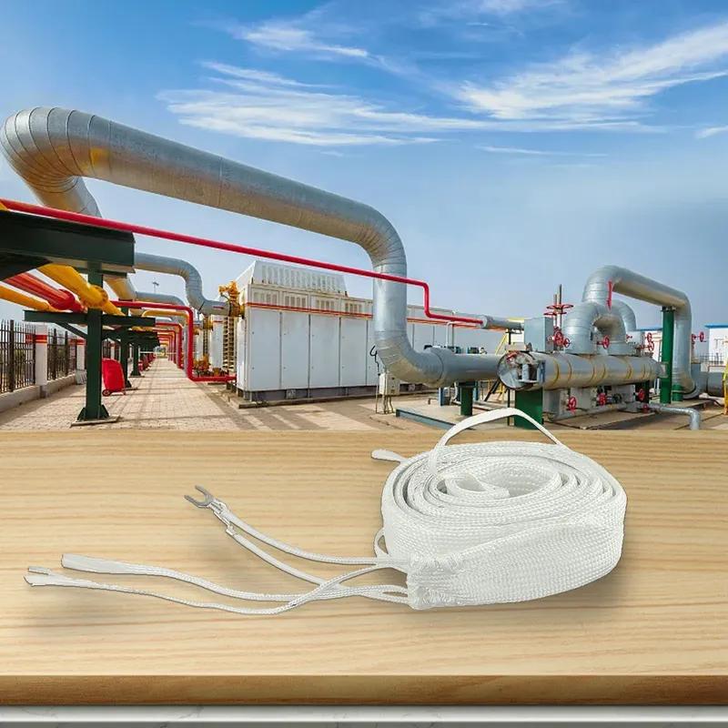 Glass Fiber Heating Tape High Temperature Pipe Insulation Glass Fiber Heating Hot Ribbon 220V 450 ℃  Electric Heater Wire Band