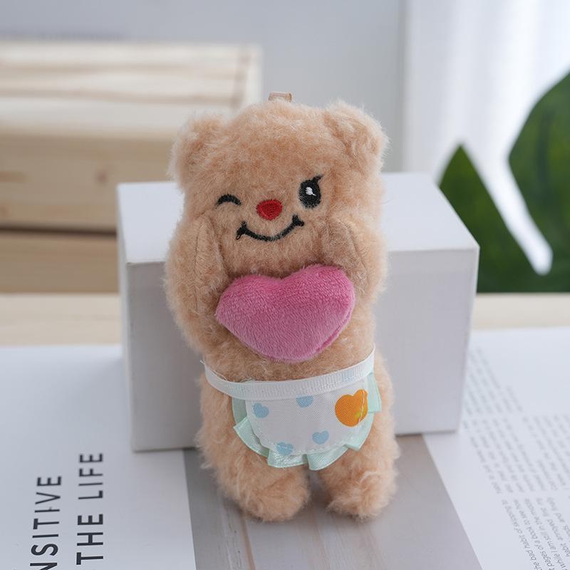 Sweet Bear Butter Plush Keychain Fluffy Soft Toy For Bags And Key Chains