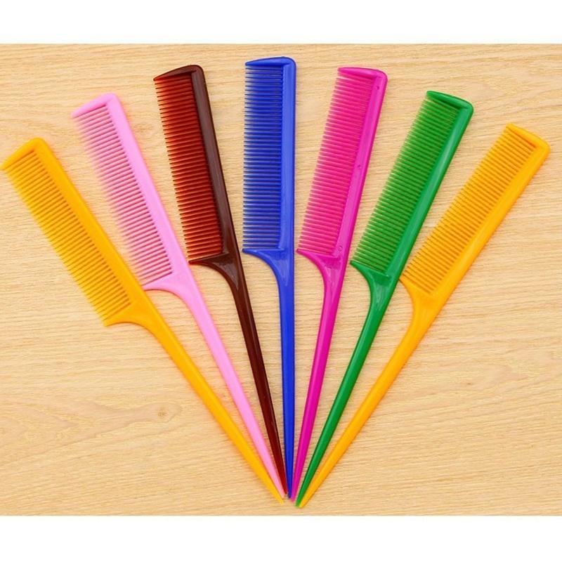 New 10pcs Pointed Tail Hair Styling Comb Antistatic Hair Dye Brush Barber Steel Needle Pin Rat Tip Combs Barber Accessories