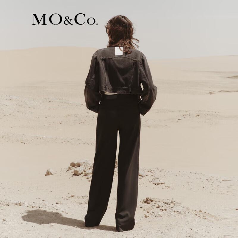 MO&Co. High-Waist Straight Wide-Leg Casual Trousers