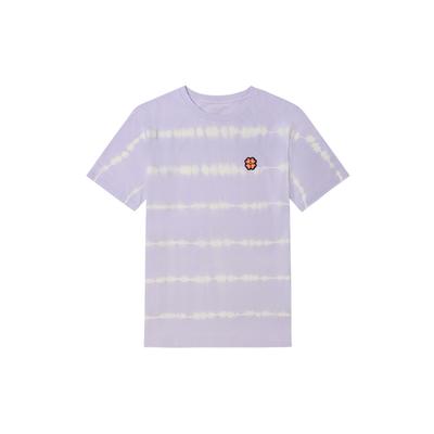 Floral Embroidered Tie-Dye Crew Neck Casual T-Shirt Women Tops Lavender Light-Purple VN0A7TP4YE5