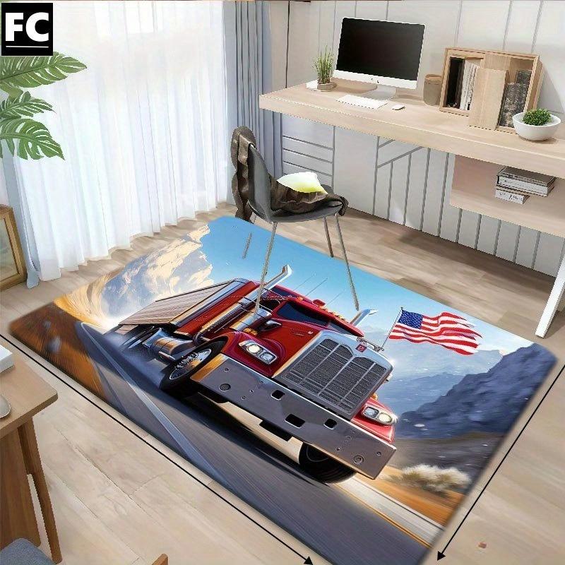 Independence Day of The United States, American Flag, Victory Mini Truck, Bathroom Carpet, Kitchen Floor Mat, Living Room Carpet