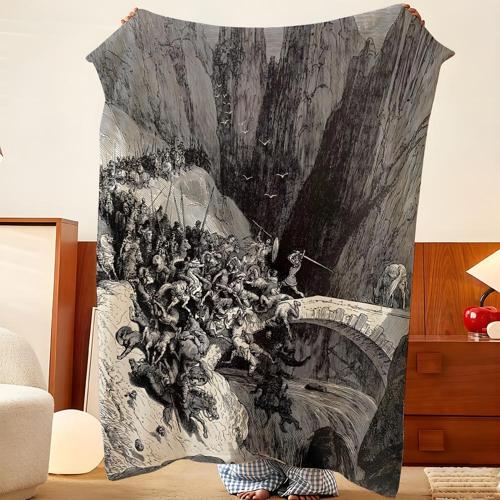 Artist G-Gustave D-Dore Throw Flannel Throw Blanket, Lightweight Cozy, Durable Washable cute Cool