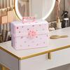 Girl's Hair Clip and Scrunchie Organizers Multitiers Baby Jewelry Storage Box with Lock Home Accessory for Organization