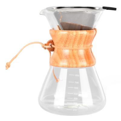 Žáruvzdorný kávovar s dripperem a nálevkou Velkokapacitní kávovar pro překapávanou kávu pro domácnost 800 ml